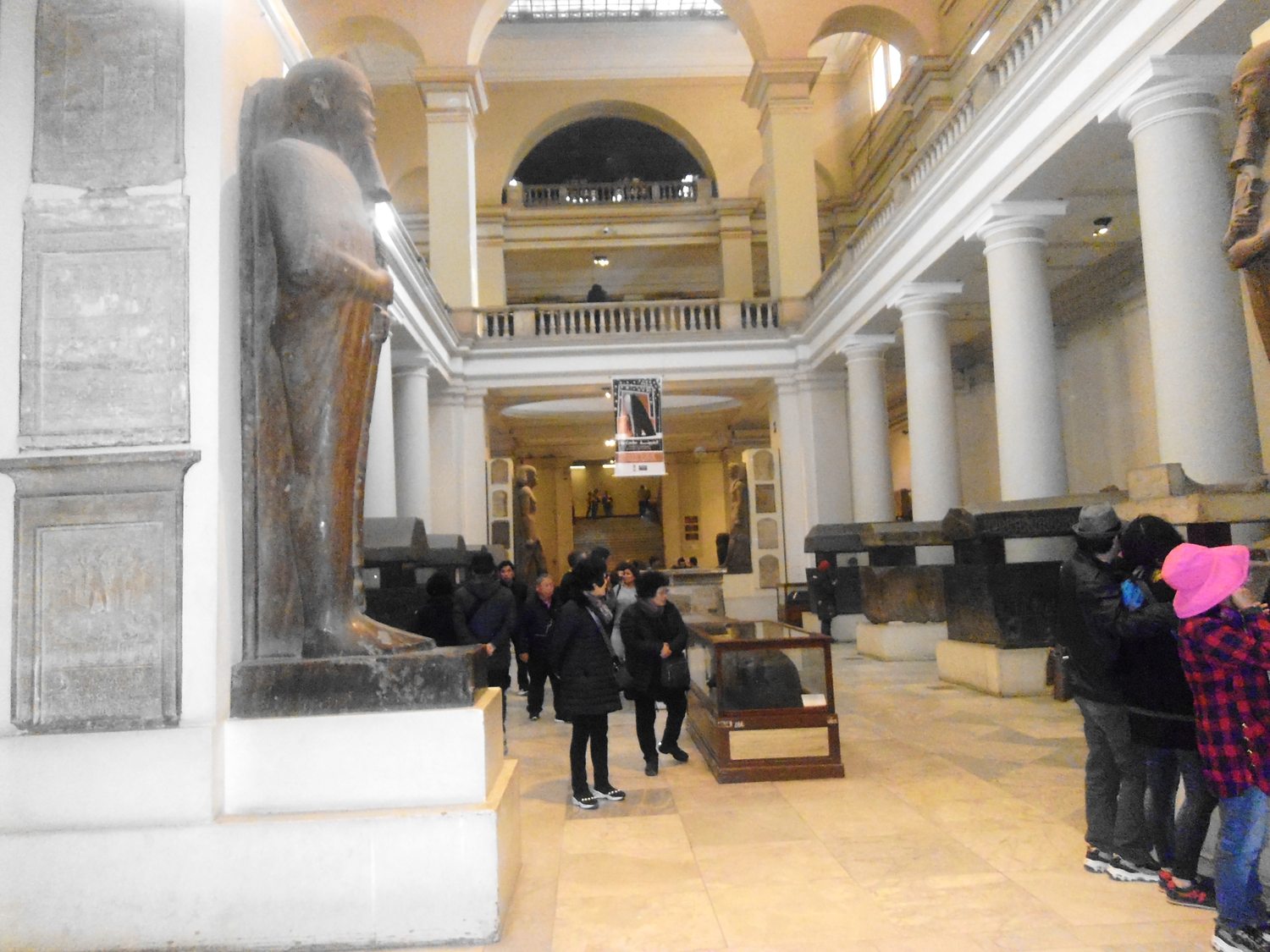 Gallery display inside the Egyptian Museum in Cairo